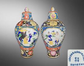 五彩开光人物将军罐一