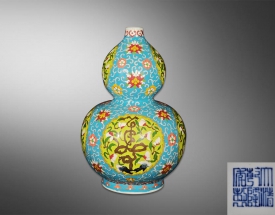 兰釉掐丝珐琅葫芦瓶