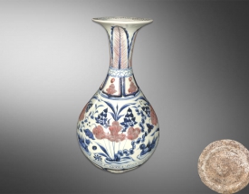 青花釉里红玉壶春瓶