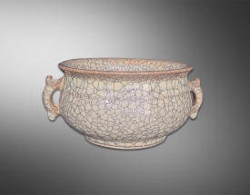 官窑双耳铉纹瓶