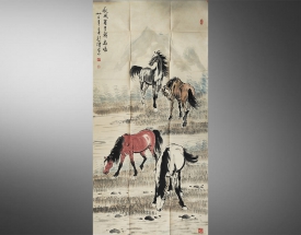 徐悲鸿 秋风万里战马