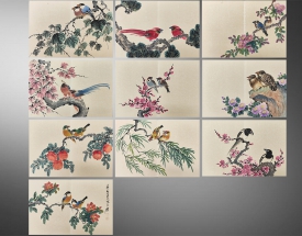 张大千 花鸟册页十开