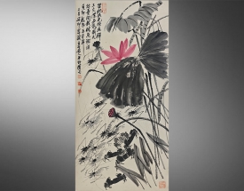 齐白石 荷塘虾趣