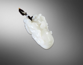 和田白玉貔貅纳福把件