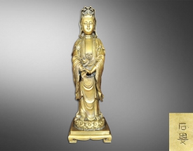 铜质观世音立像