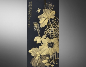 齐白石 金粉残荷