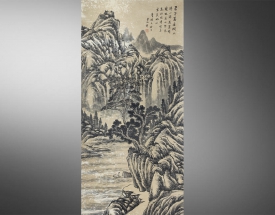 石涛 焦墨山水