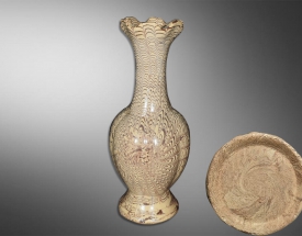 当阳峪窑 绞釉龙纹瓜