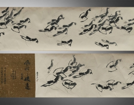 齐白石 群龙入海图