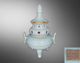 汝窑八棱葫芦香炉