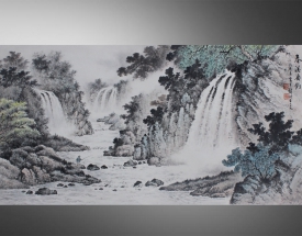 黄君壁 春溪垂钓