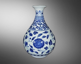 青花缠枝莲纹玉壶春瓶