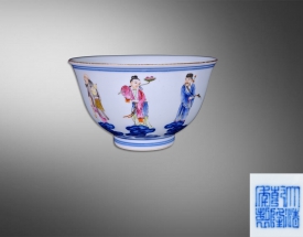 青花粉彩八仙人物倒钟