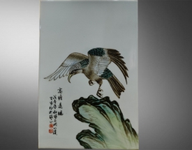 王步 高瞻远瞩瓷板画